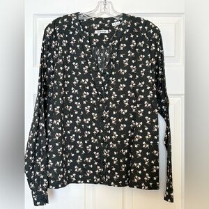 Orvis Black Floral Button Down Shirt